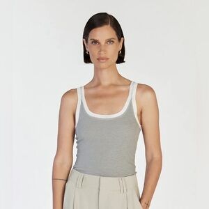 DISSH LINA DOVE CONTRAST SCOOP TANK - XXL / SILVER